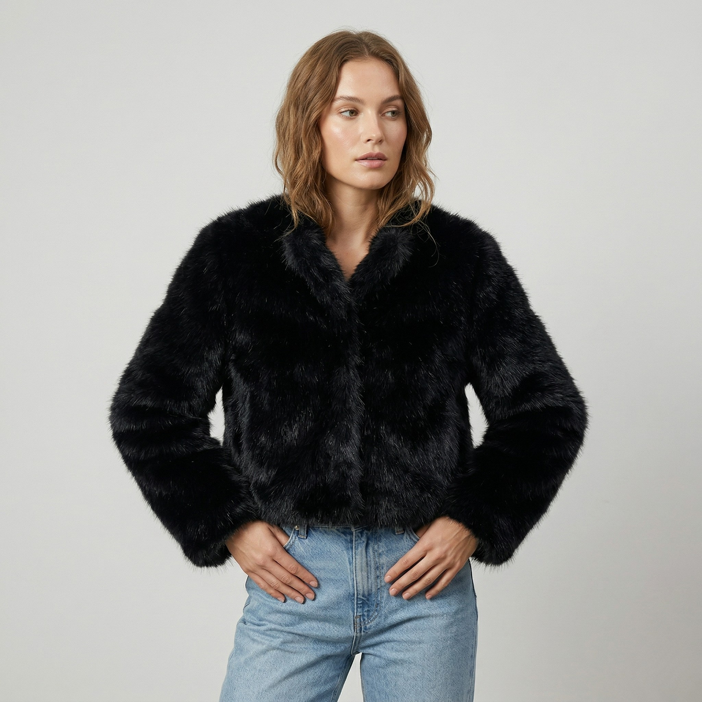 Vibonanza | Dames Zwarte Faux Fur Winterjas
