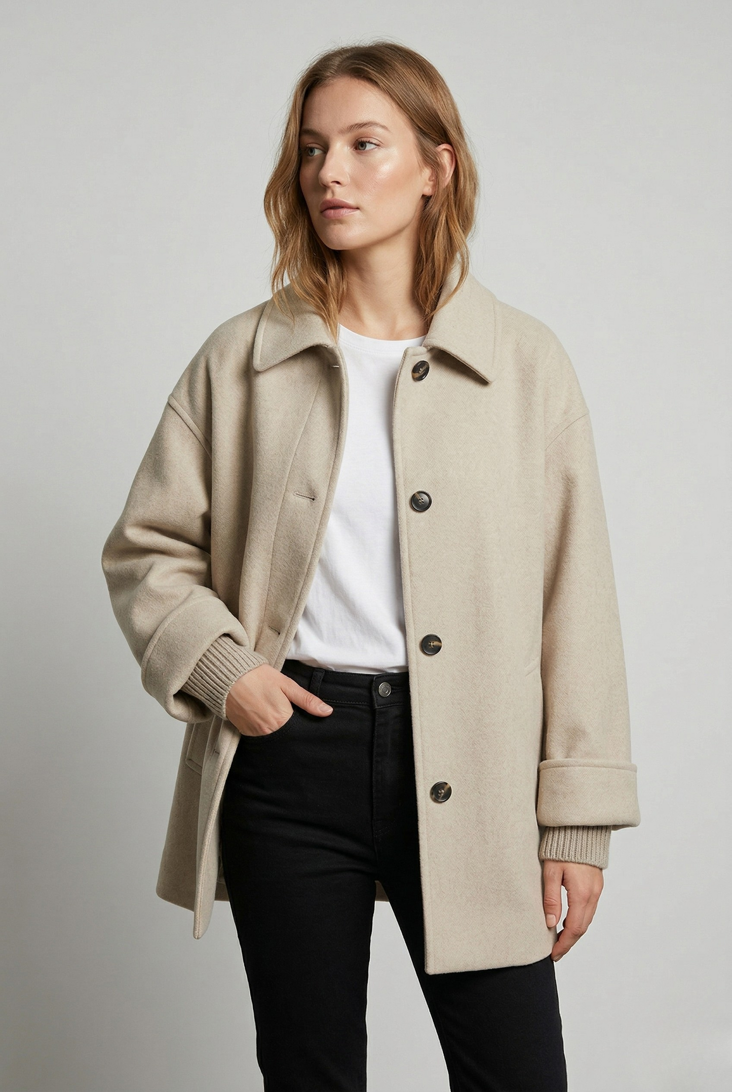 Vibonanza | Dames Camel Trenchcoat Wolmix