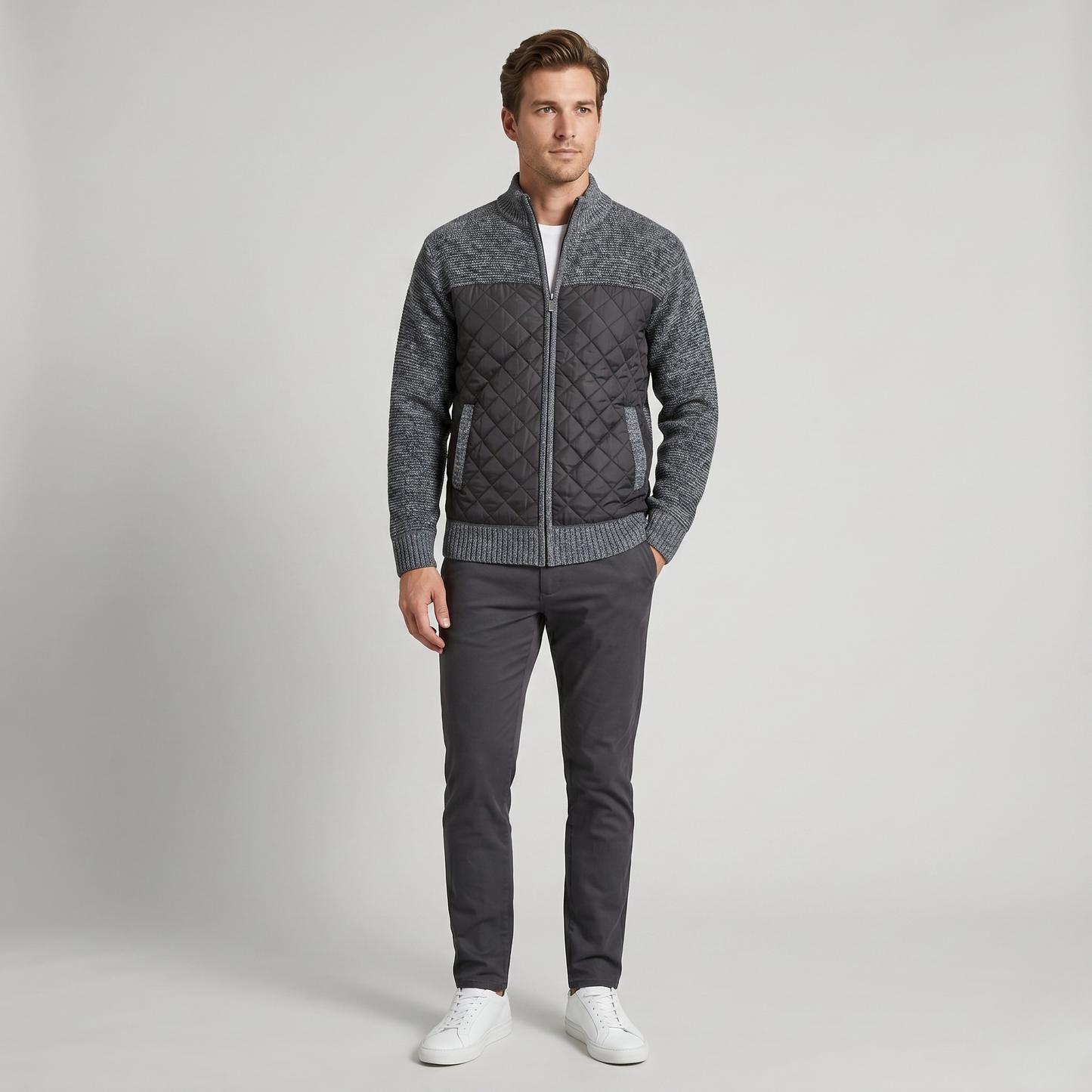 Vibonanza | Heren Slim-Fit Gebreid Vest met Fleecevoering