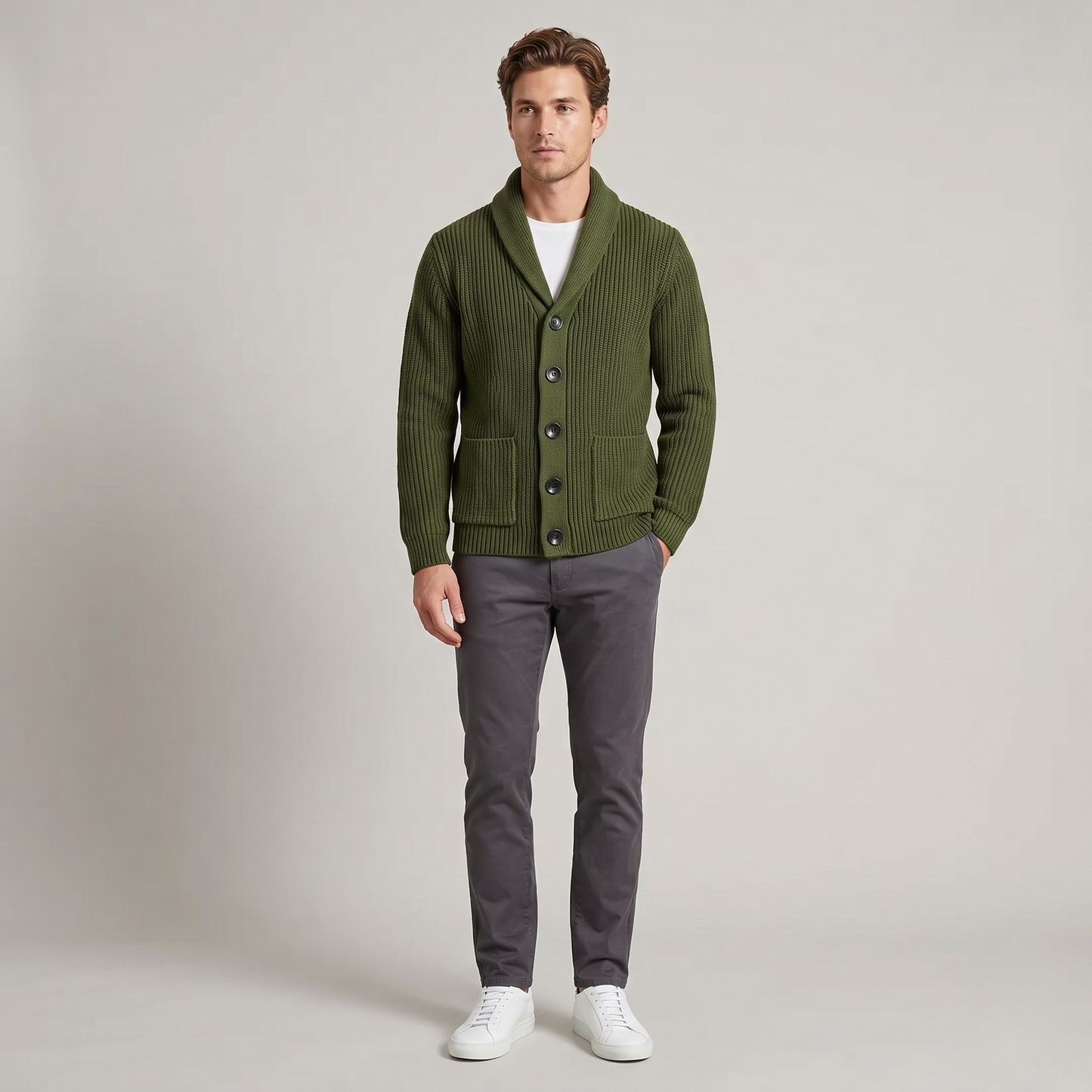 Vibonanza | Heren Lang Vest met Shawlkraag