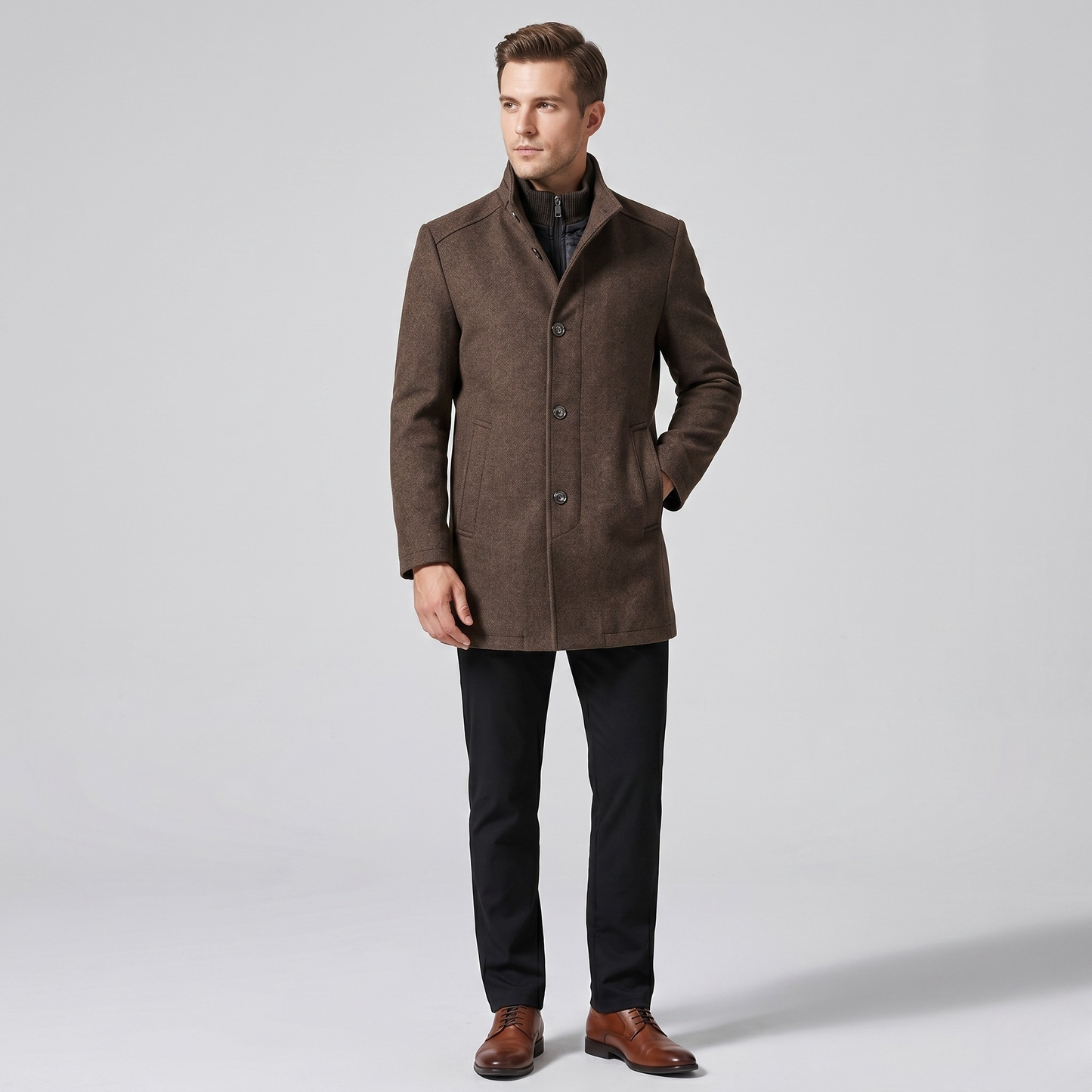 Vibonanza | Heren Wolmix Winterjas Bruin