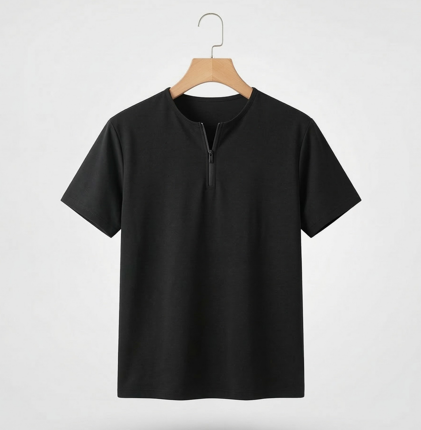 Vibonanza | Herenshirt met Korte Mouw en Ritssluiting