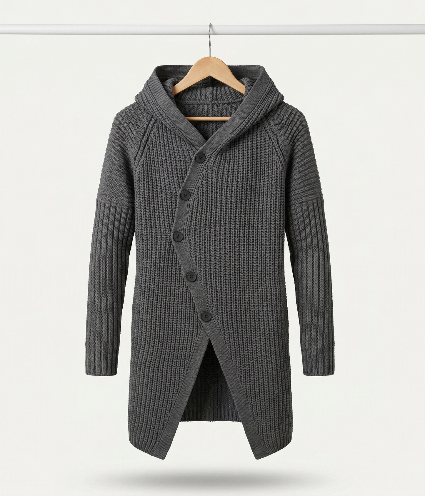 Vibonanza | Herenvest met Capuchon en Asymmetrische Sluiting
