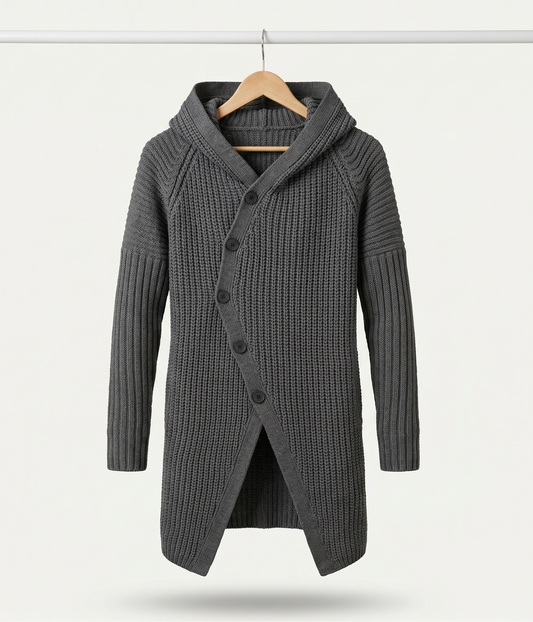 Vibonanza | Herenvest met Capuchon en Asymmetrische Sluiting