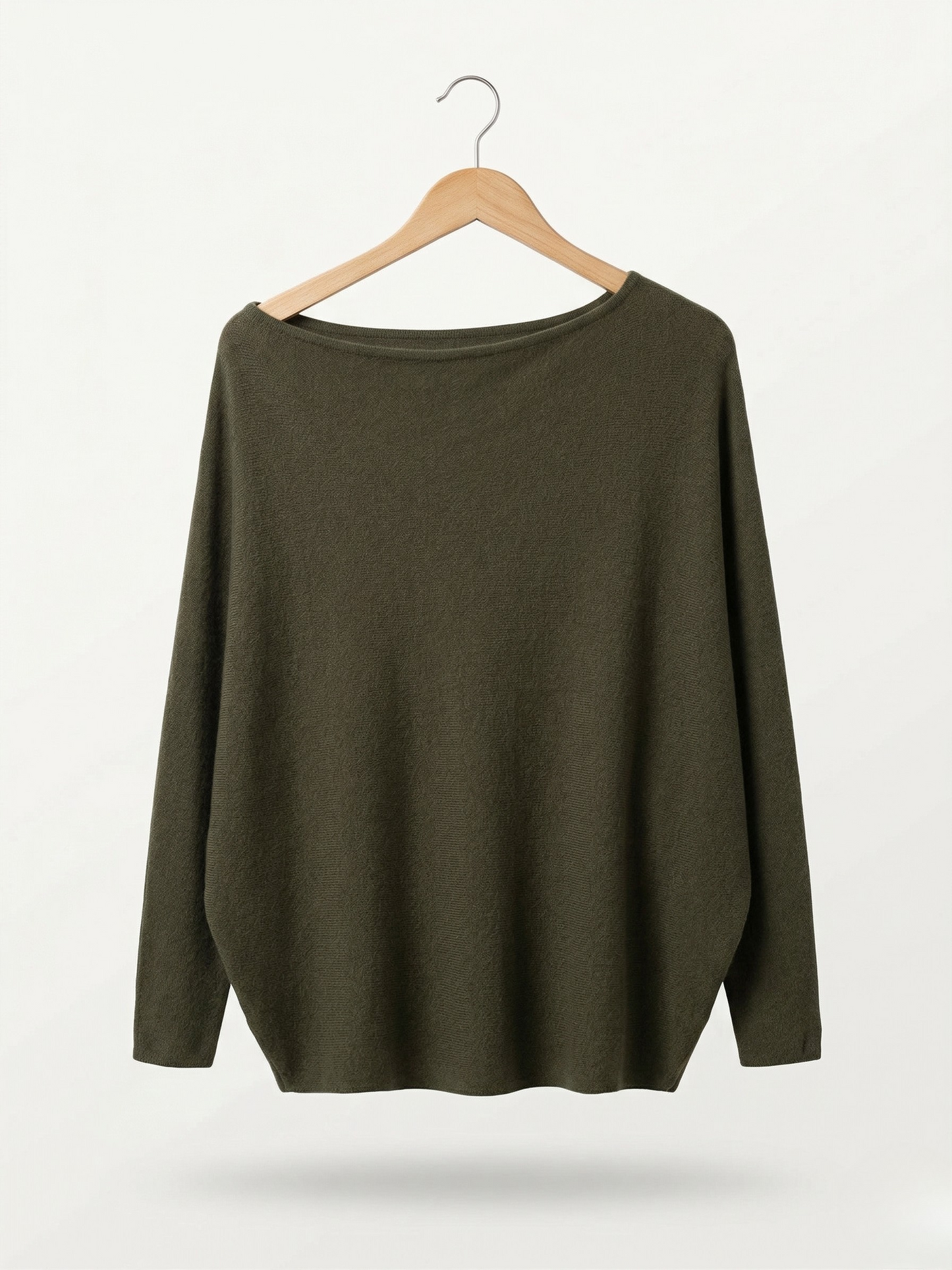 Vibonanza | Gedrapeerde Asymmetrische Trui Olive Groen