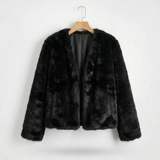 Vibonanza | Dames Zwarte Faux Fur Winterjas
