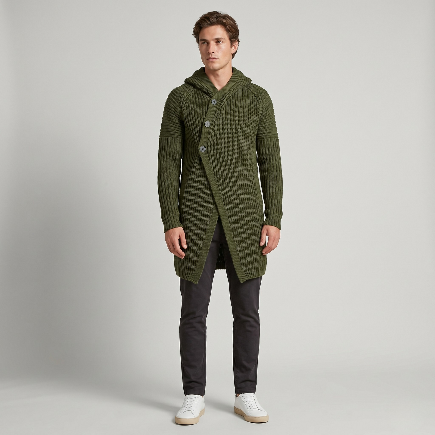 Vibonanza | Herenvest met Capuchon en Asymmetrische Sluiting
