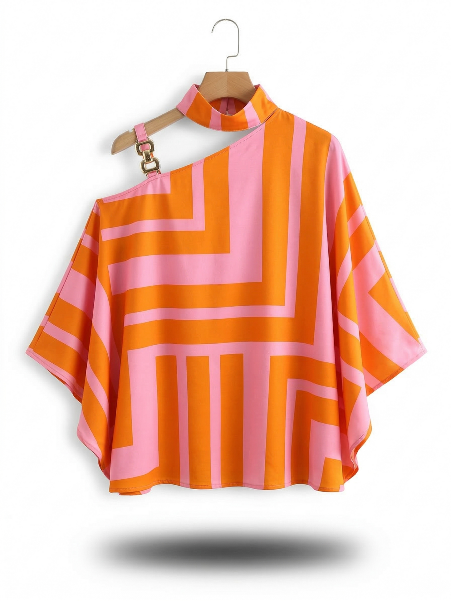 Vibonanza | Asymmetrische Vrouwentop met Geometrisch Patroon