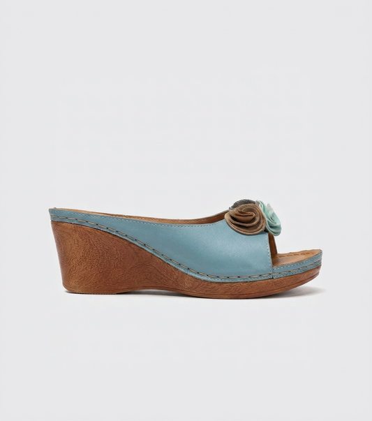 Vibonanza | Orthopedische Leren Sandalen Met Bloemendetails