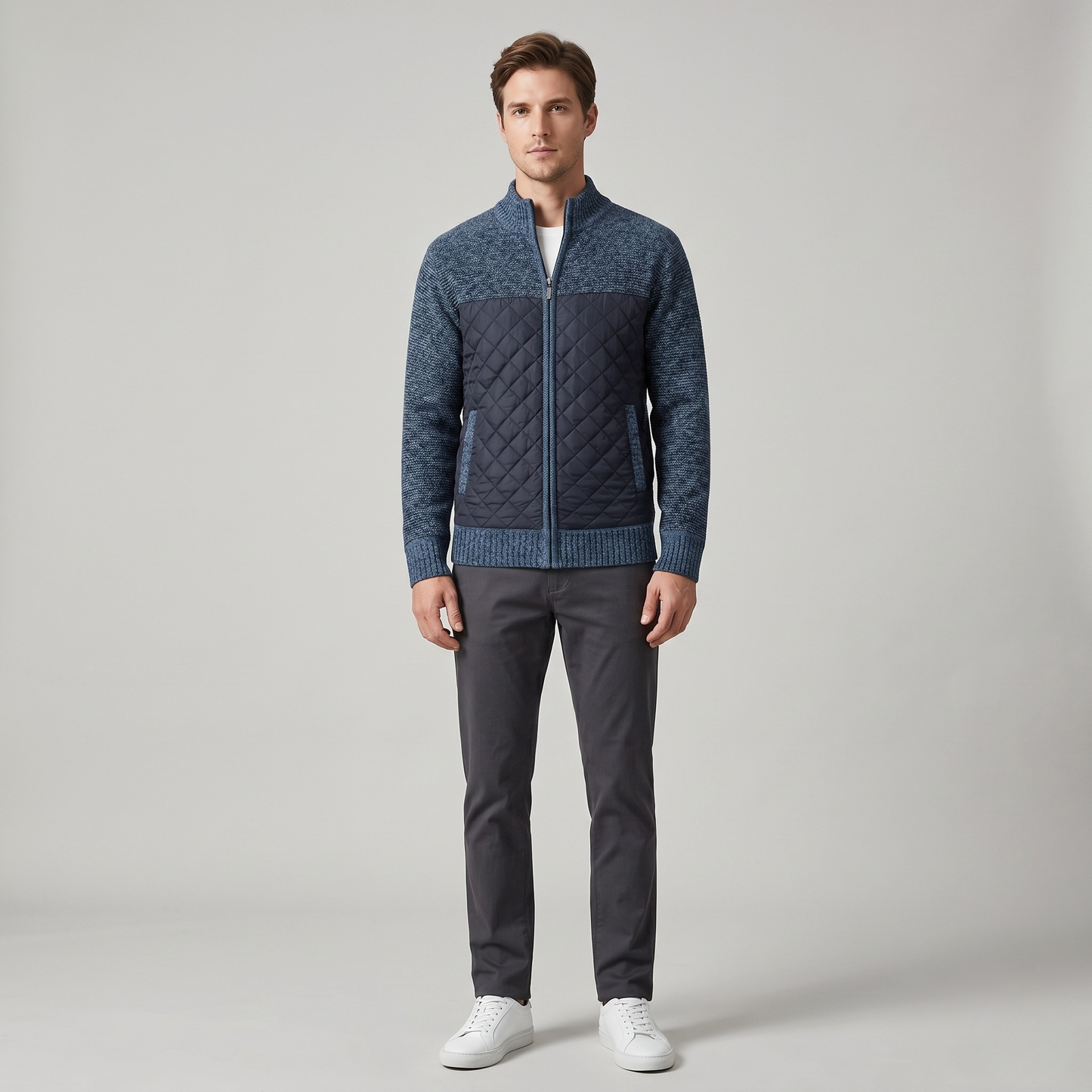 Vibonanza | Heren Slim-Fit Gebreid Vest met Fleecevoering