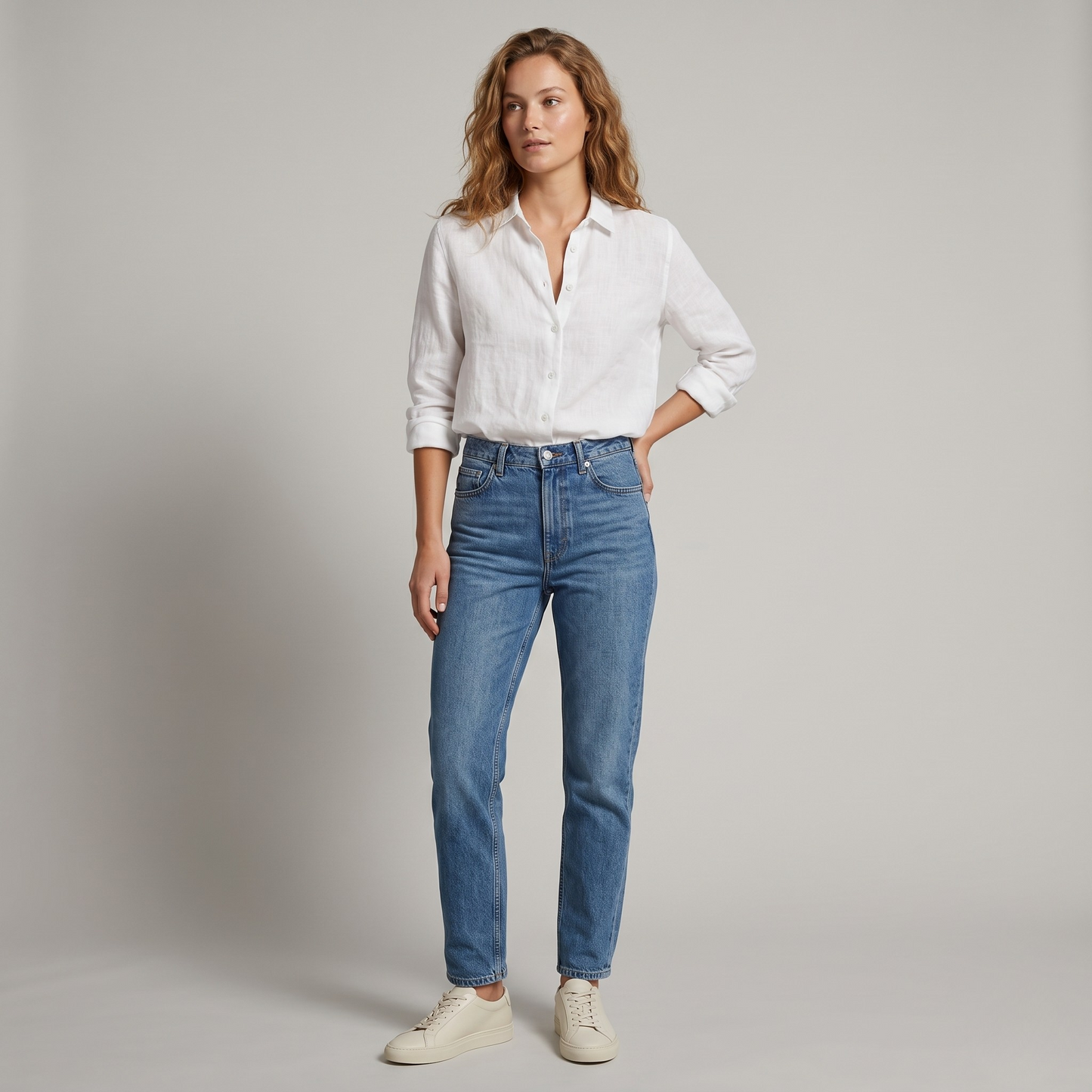 Vibonanza | Elegante Lange Mouw Damesblouse Katoen-Linnen