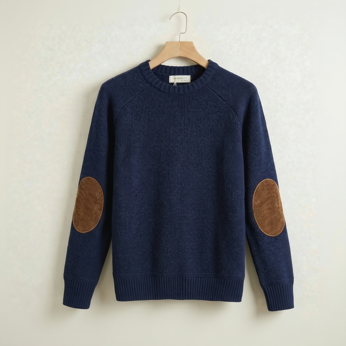 Vibonanza | Heren Wintertrui met Leren Elleboog Patches