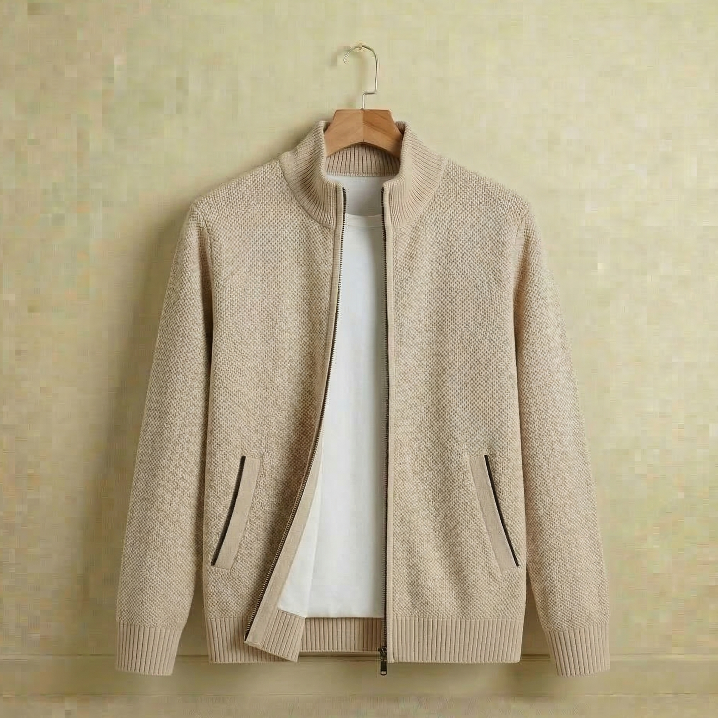 Vibonanza | Elegant Herenvest met Opstaande Kraag