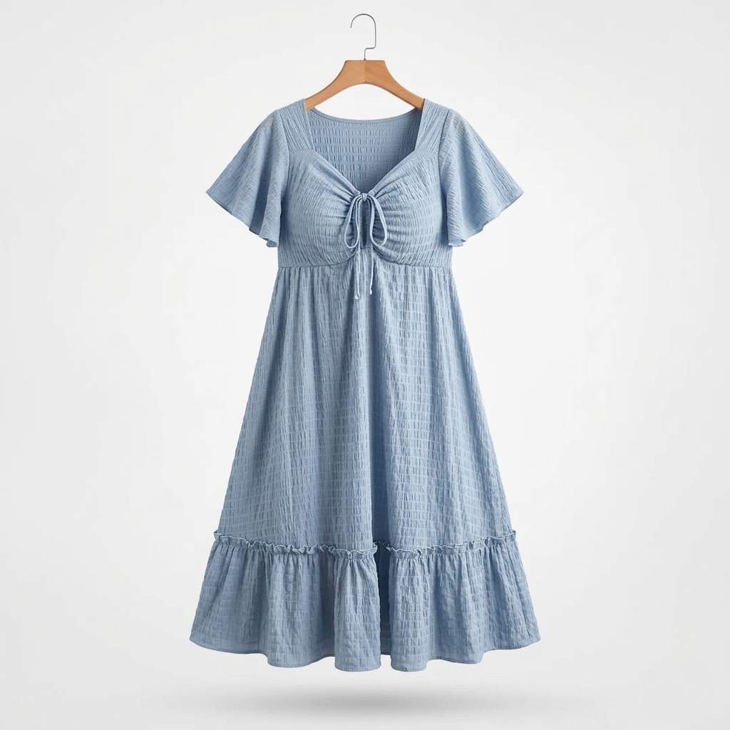 Vibonanza | Plus Size Zomerjurk Hartvormige Halslijn