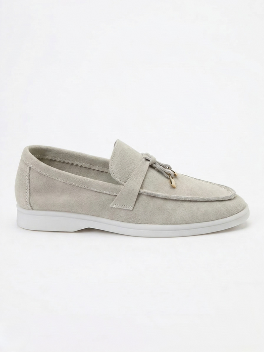 Vibonanza | Dames Suède Loafers met Slotdetail