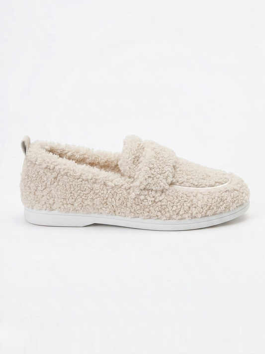 Vibonanza | Lamswollen Pluche Pantoffels met Antislip Zool