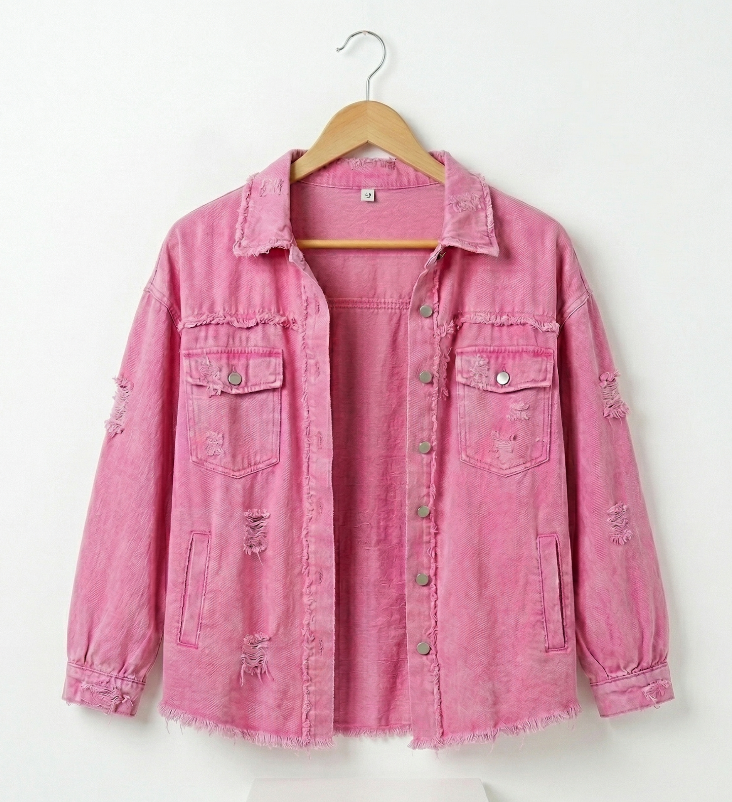 Vibonanza | Roze Denim Blouse Dames