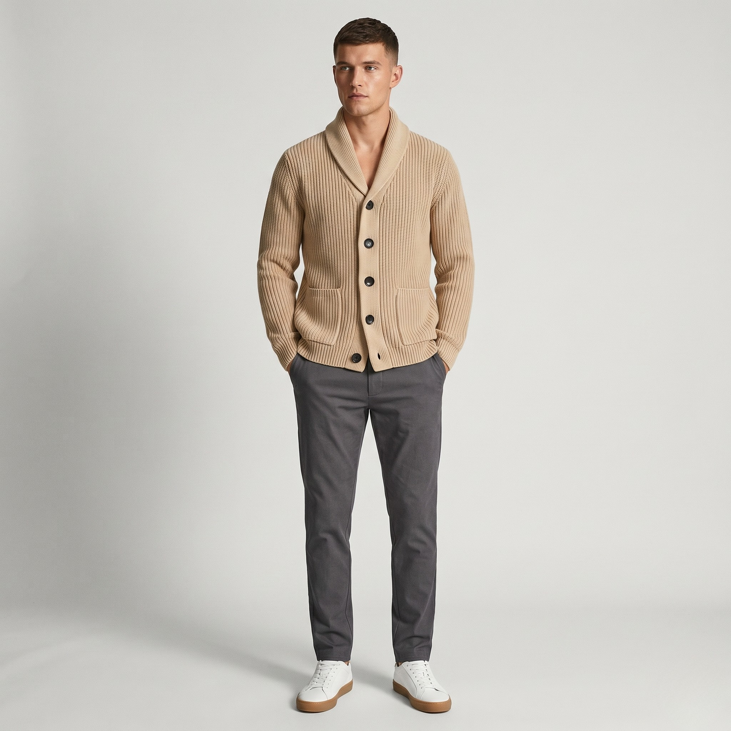 Vibonanza | Heren Lang Vest met Shawlkraag