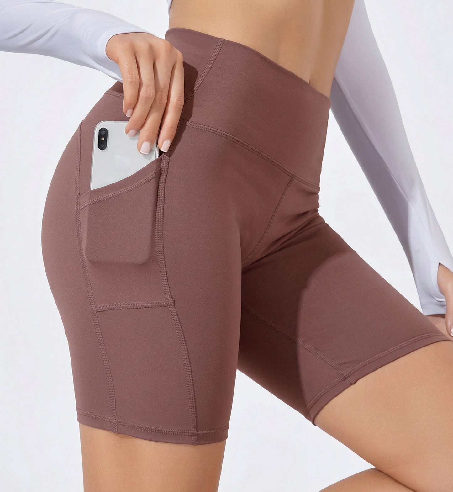 Vibonanza | Dames Gym Short met Hoge Taille en Pockets