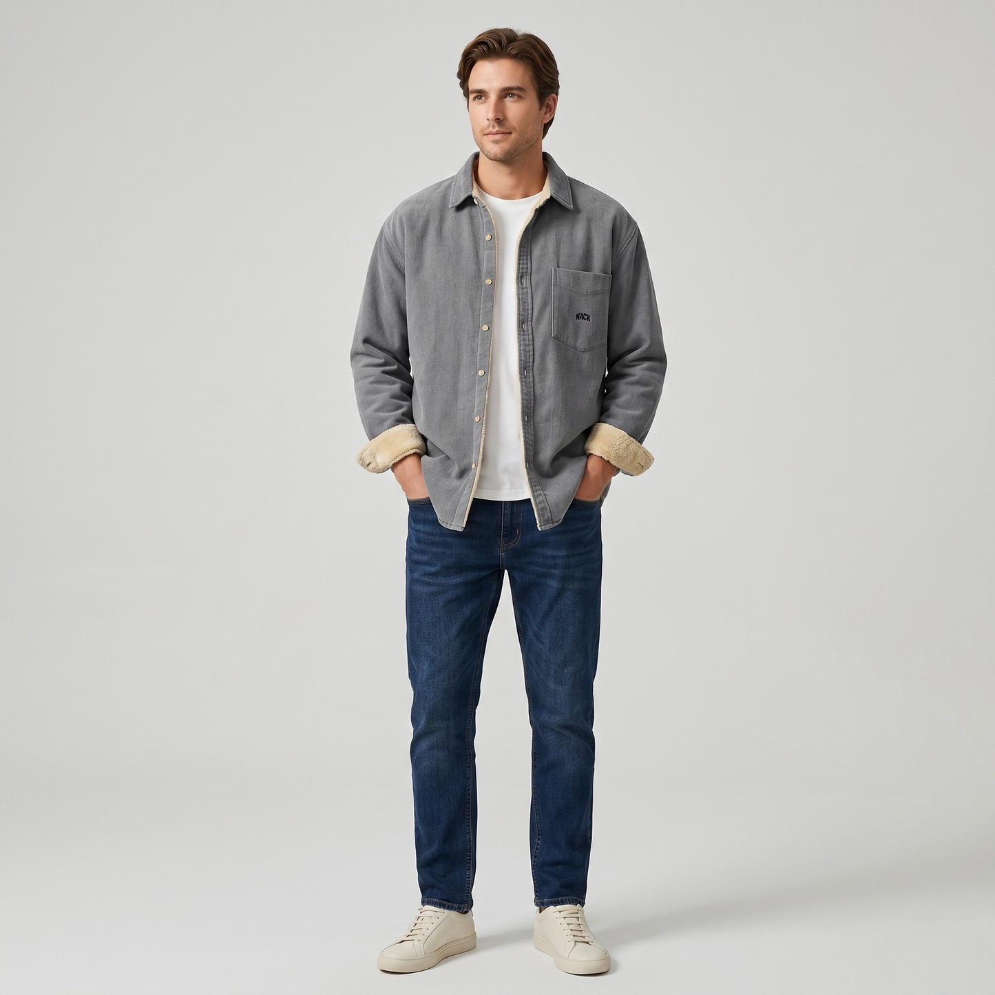 Vibonanza | Heren Fleece Voering Overhemd Groen