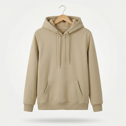 Vibonanza | Dames Sherpa Hoodie Beige Fleece Gevoerd
