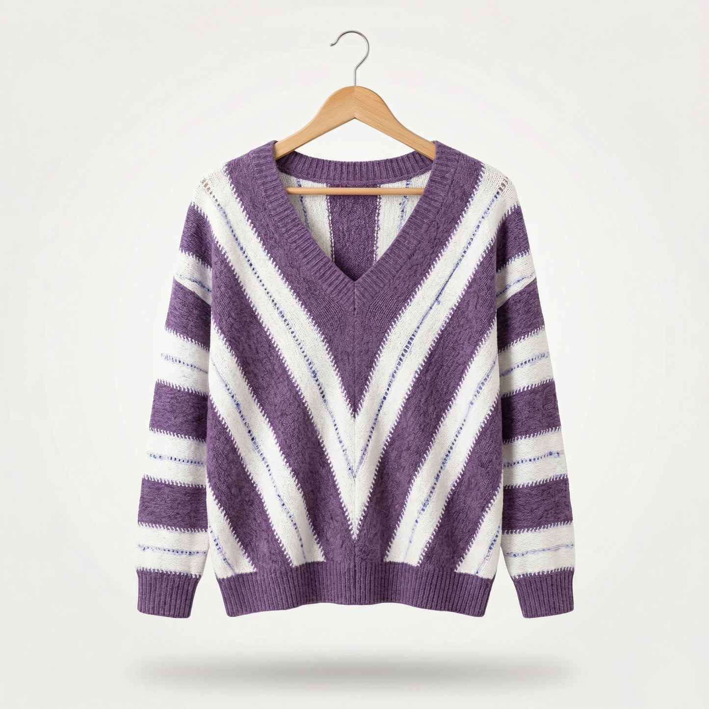 Vibonanza | Dames Colorblock Trui met V-hals