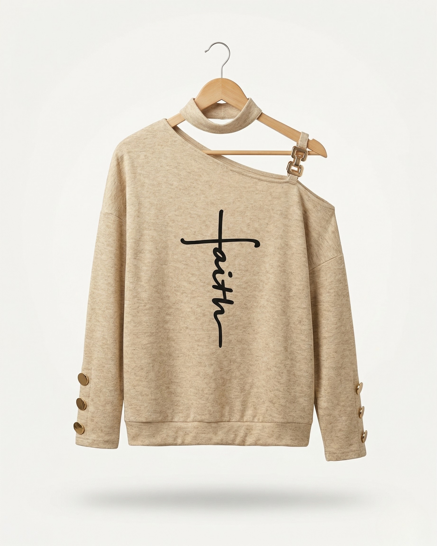 Vibonanza | Off-Shoulder Trui met Gouden Details