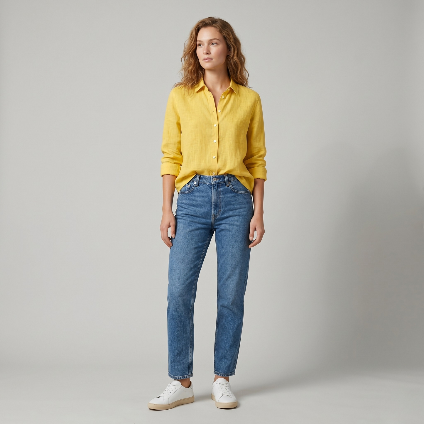 Vibonanza | Elegante Lange Mouw Damesblouse Katoen-Linnen