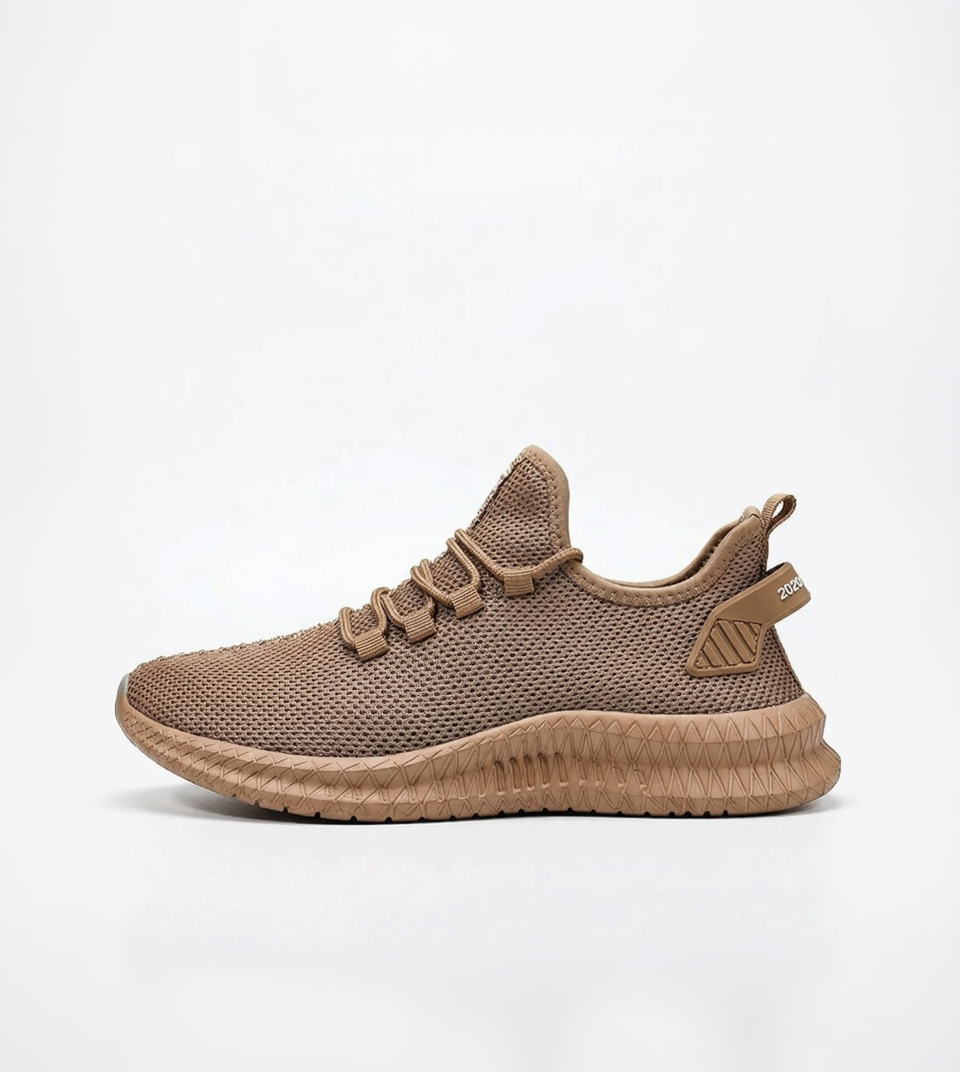 Vibonanza | Bruine Mesh Sneaker met Textuurzool