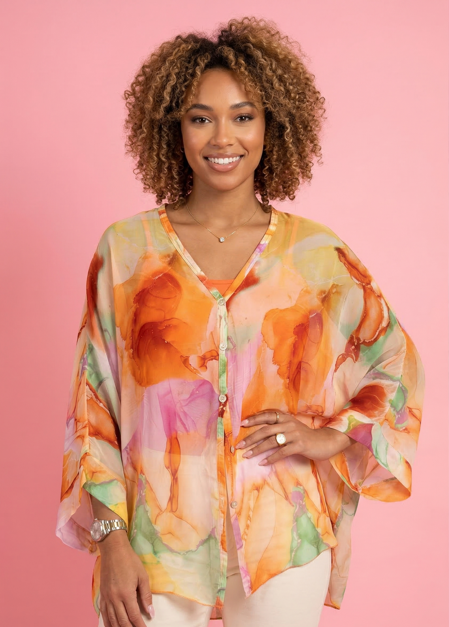Vibonanza | Zomerse Damesblouse met Vrolijke Print