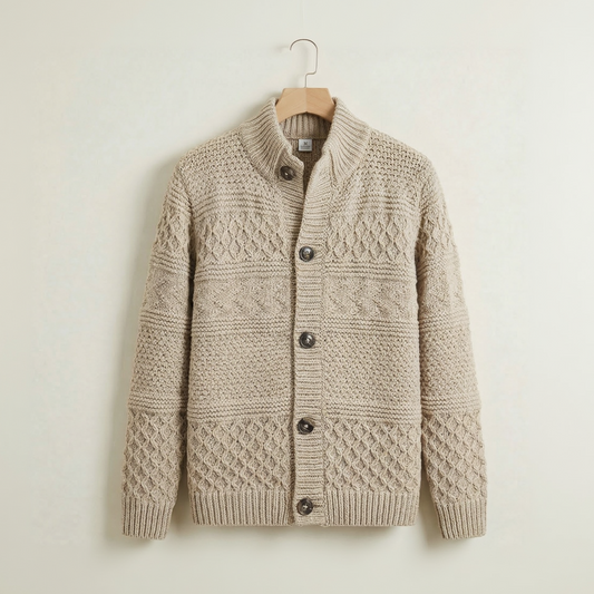 Vibonanza | Gebreid Herenvest Beige Winter