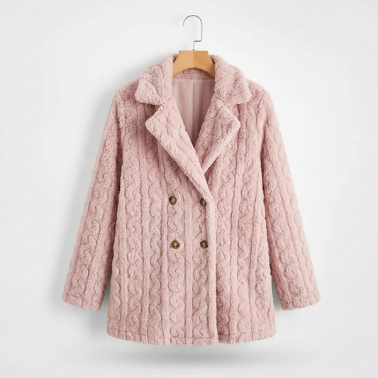 Vibonanza | Dames Pastelroze Gebreide Mantel