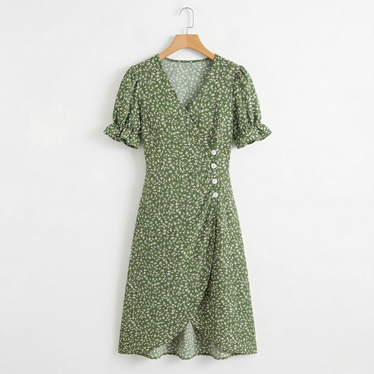Vibonanza | Elegante Midi Zomerjurk met Bloemenprint
