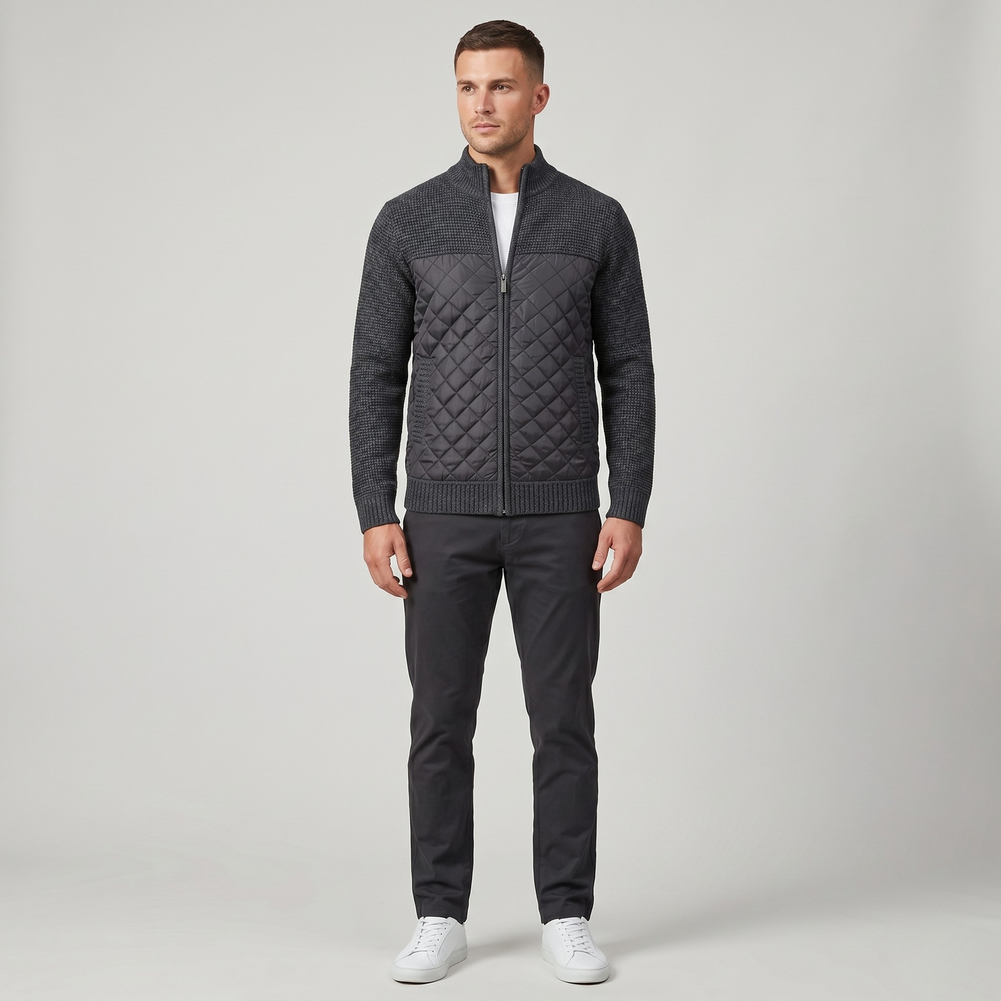 Vibonanza | Heren Slim-Fit Gebreid Vest met Fleecevoering