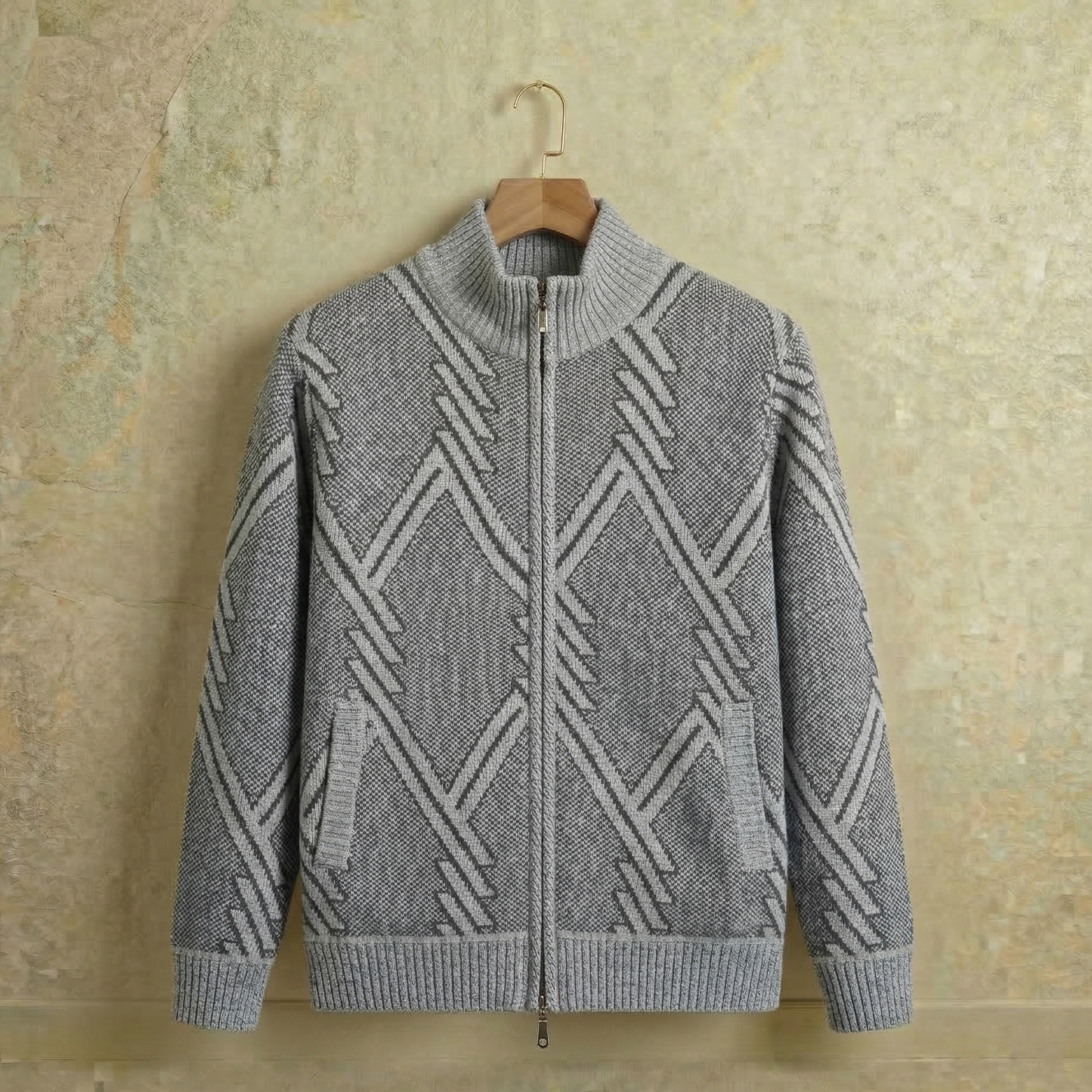 Vibonanza | Gestreept Fleece Vest met Ritssluiting
