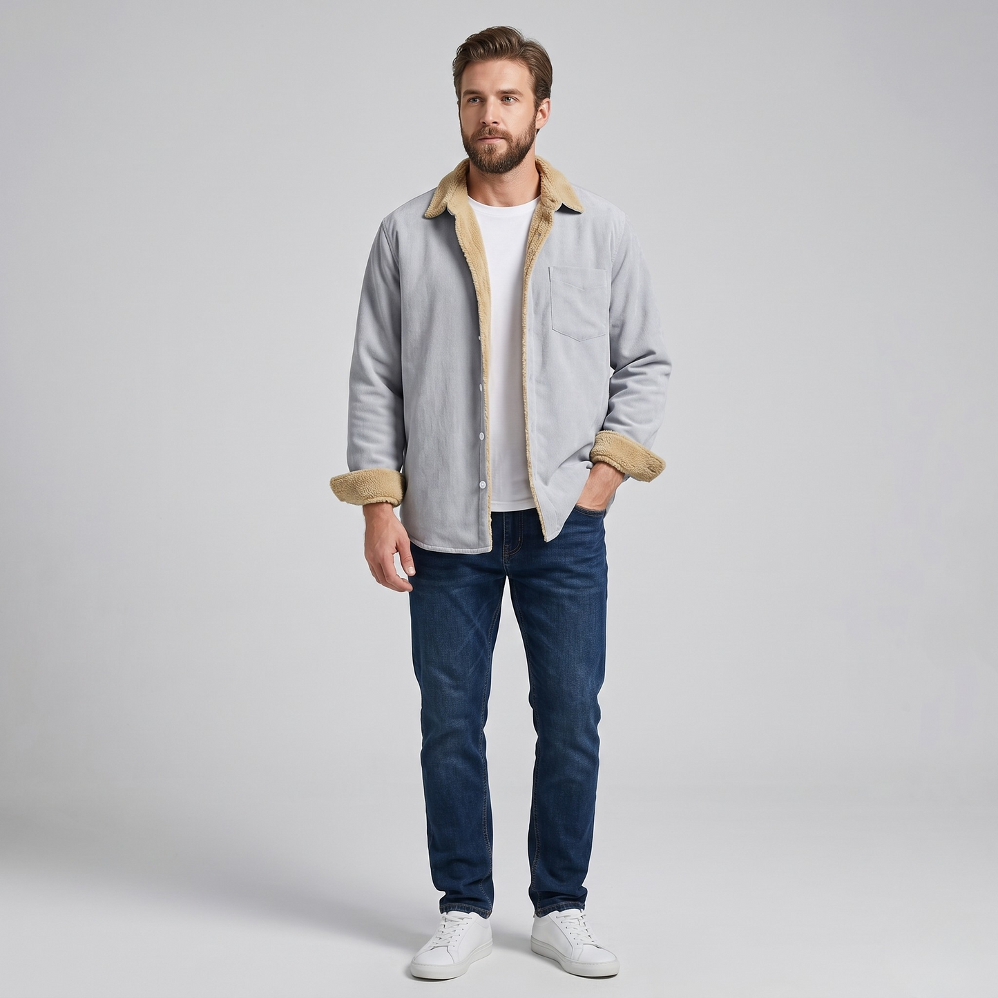 Vibonanza | Heren Fleece Voering Overhemd Groen