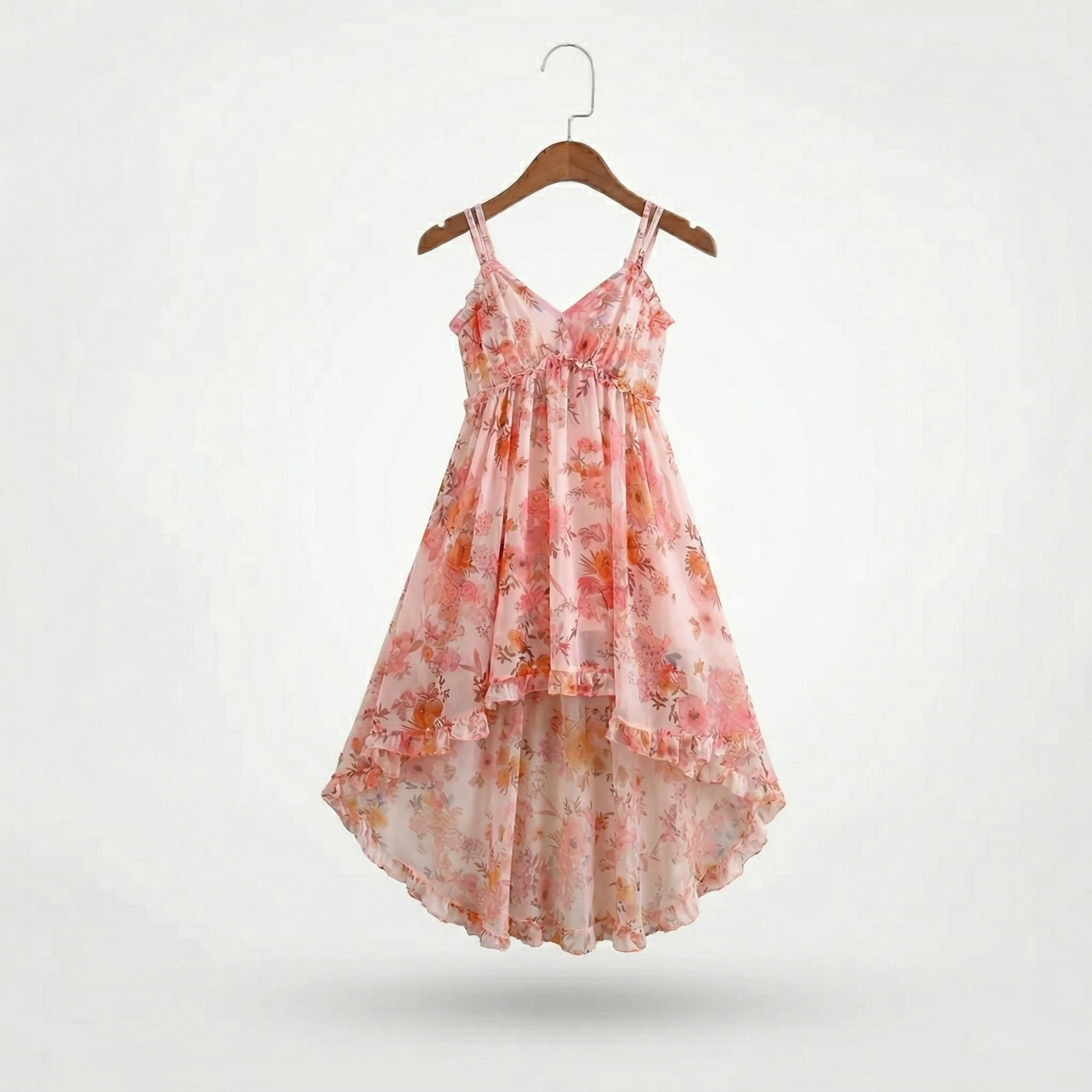 Vibonanza | Dames Zomerjurk Bloemenprint Asymmetrisch Mouwloos