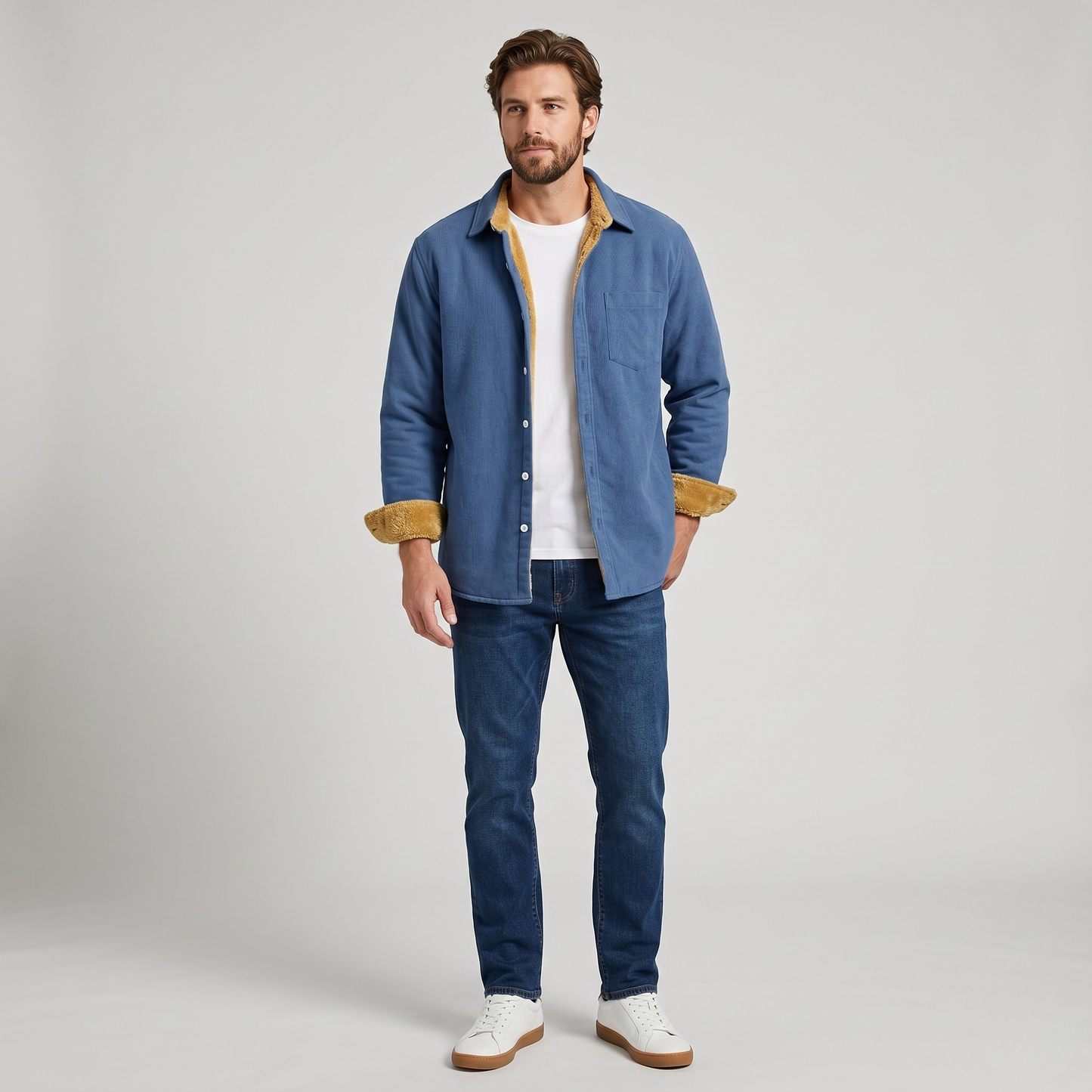 Vibonanza | Heren Fleece Voering Overhemd Groen
