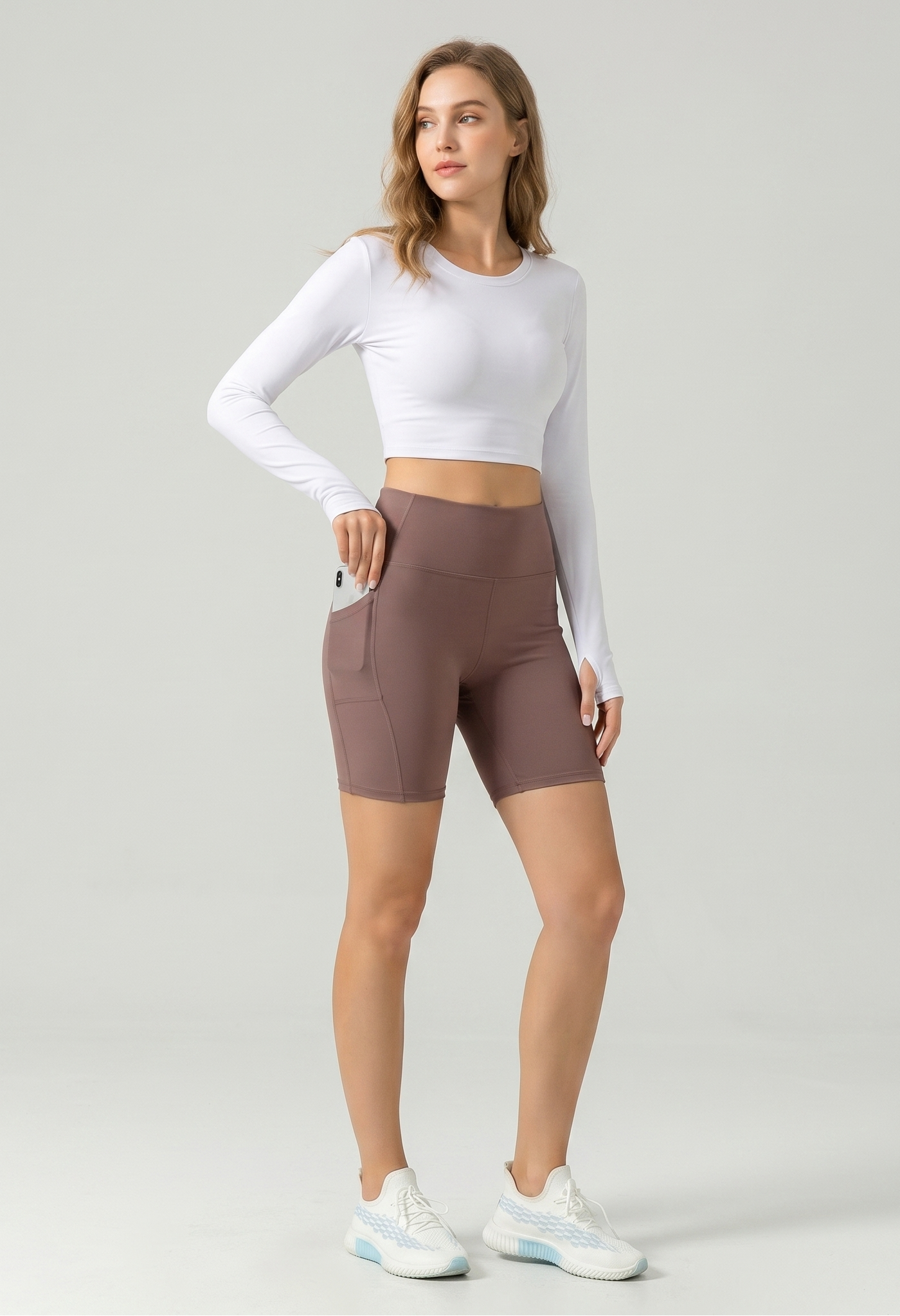 Vibonanza | Dames Gym Short met Hoge Taille en Pockets