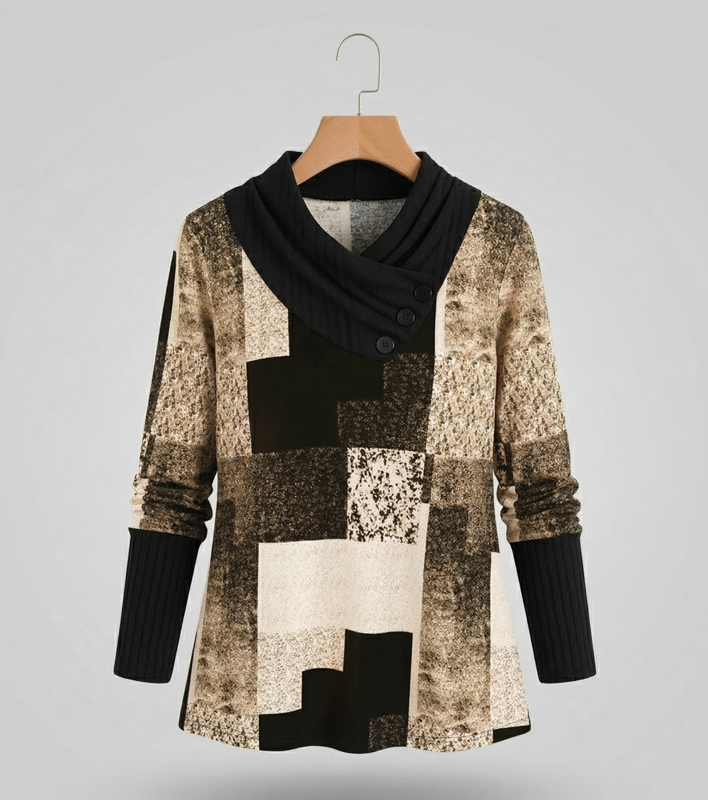Vibonanza | Dames Geruite Blouse met Lange Mouwen