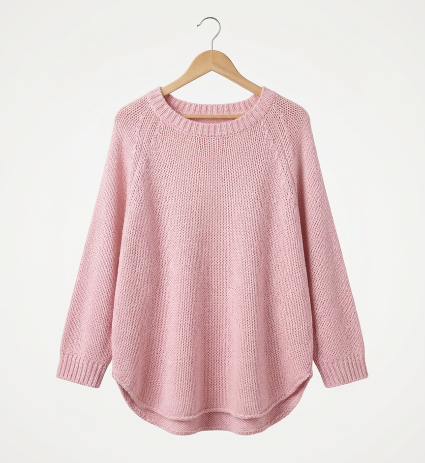 Vibonanza | Zachte Gebreide Poncho Ronde Hals