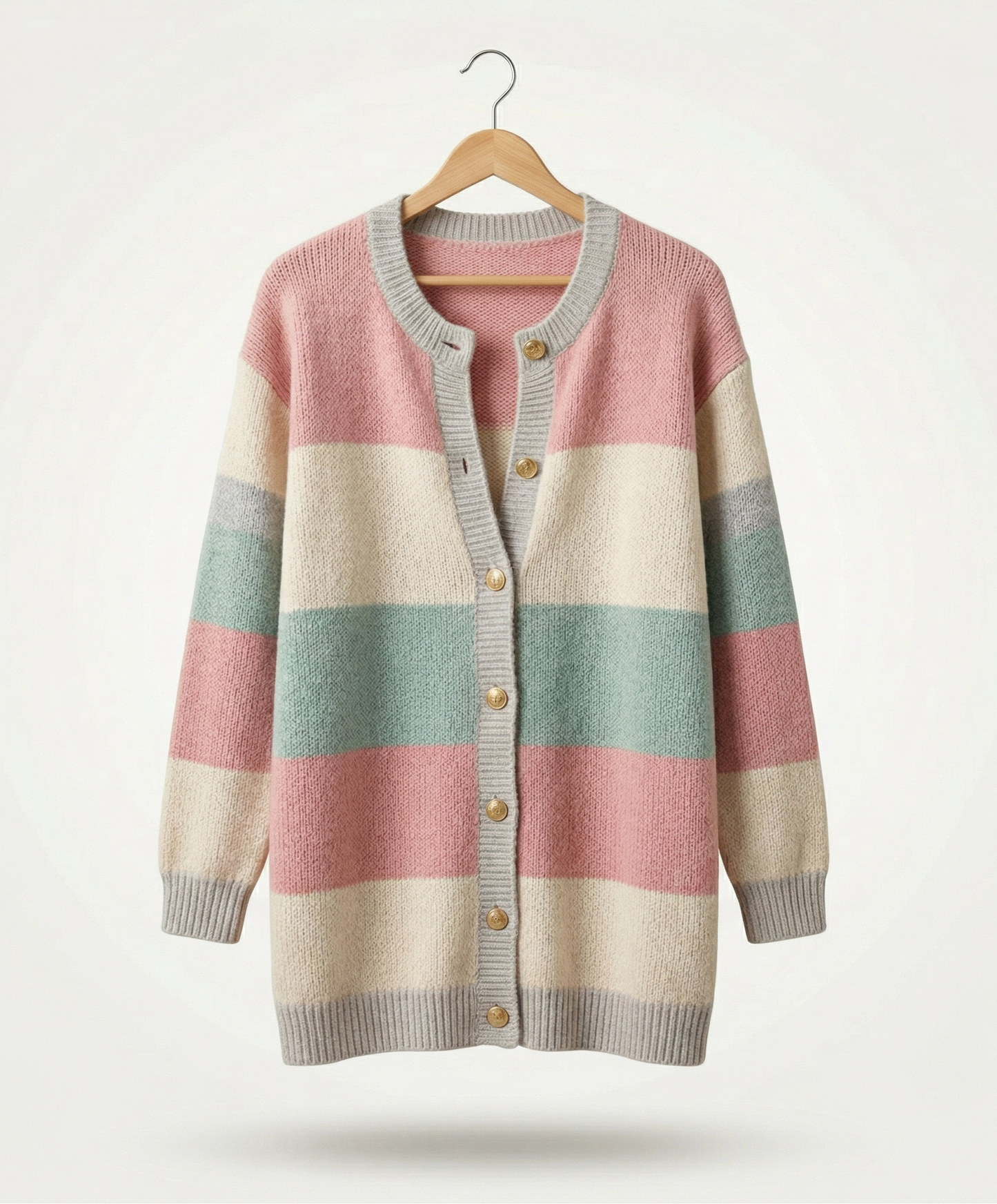 Vibonanza | Dames Lang Vest Pastel Streep
