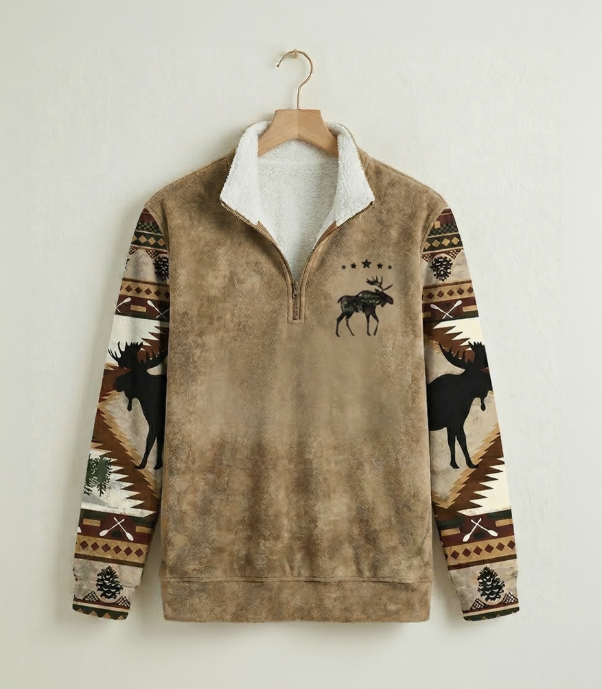 Vibonanza | Heren Aztec Half-Zip Fleece Trui