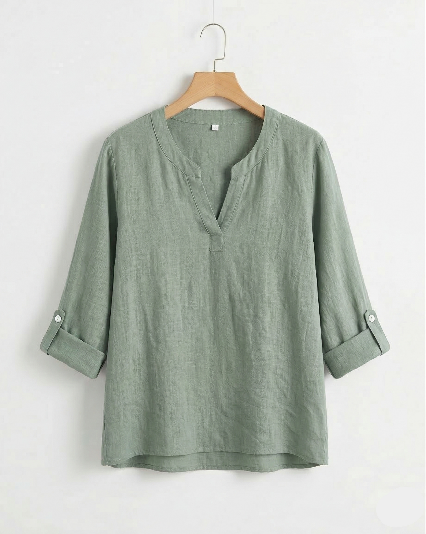 Vibonanza | Linnen Damesblouse Driekwart Mouw V-Hals