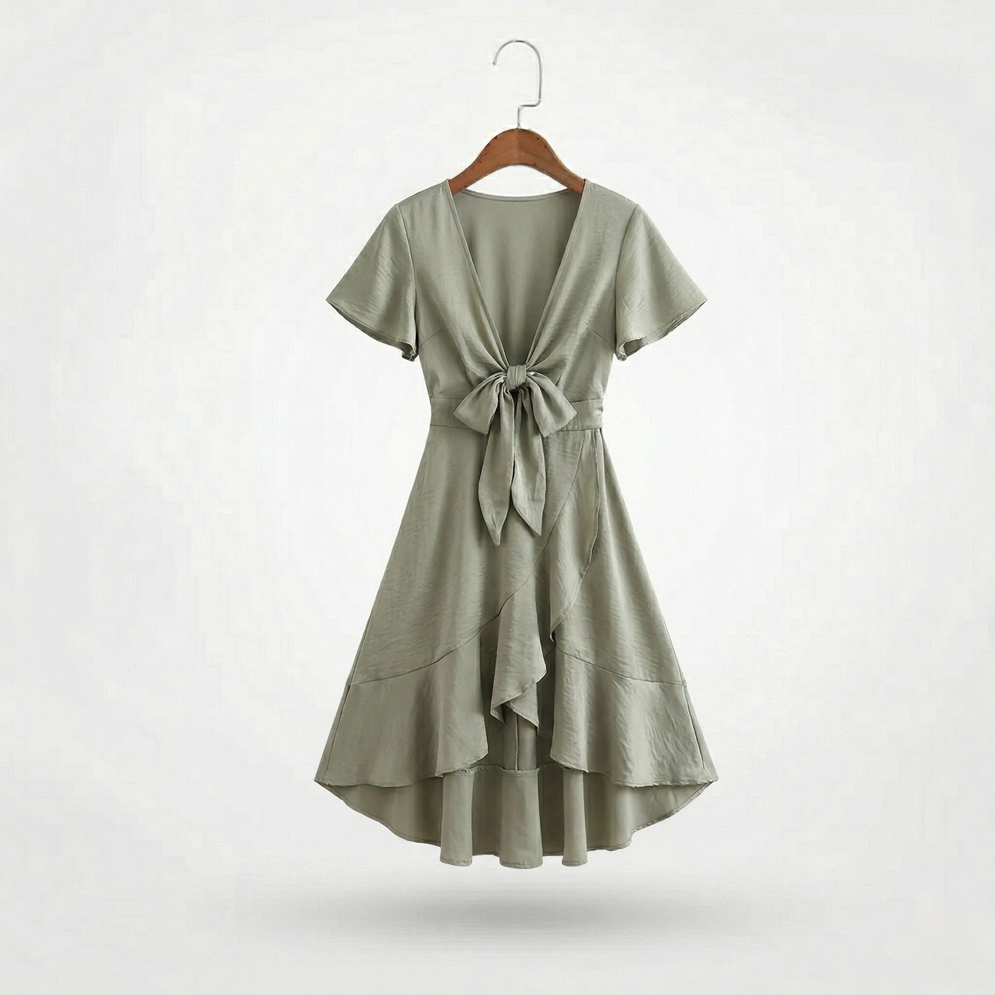 Vibonanza | Elegante Dames Zomerjurk Met V-Hals en Korte Mouw