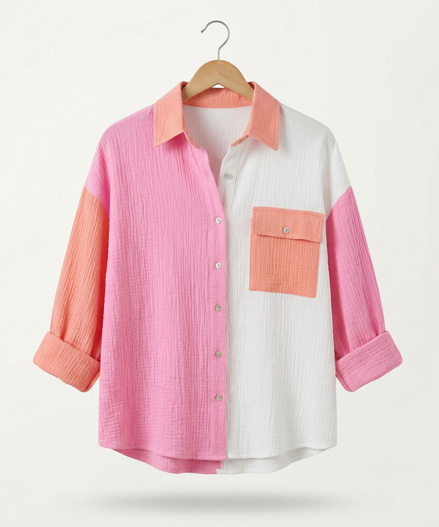 Vibonanza | Damesblouse V-hals Zomertop Kleurblokken