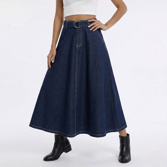 Vibonanza | Denimrok Dames Hoge Taille Met Zakken