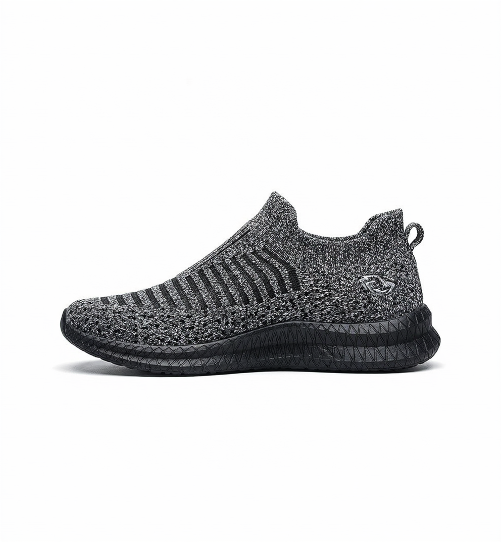 Vibonanza | Herensneakers Slip-On Lichtgewicht Grijs Zwart