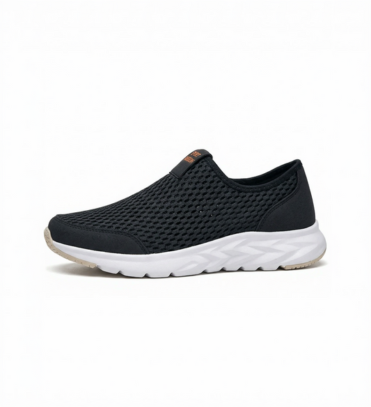 Vibonanza | Ademend Mesh Sneaker met Orthopedische Zool Zwart