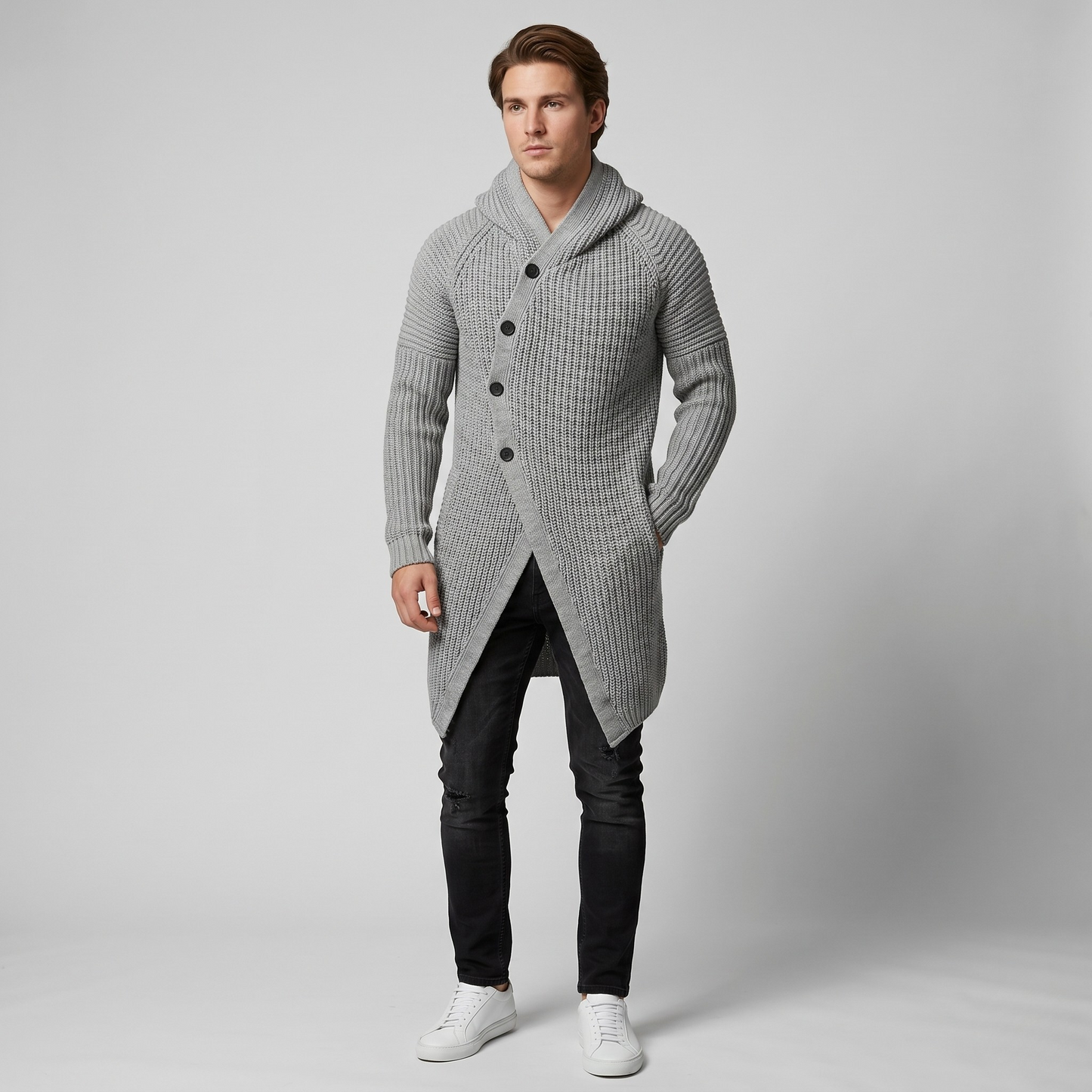 Vibonanza | Herenvest met Capuchon en Asymmetrische Sluiting